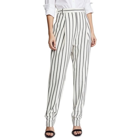 Tibi Pants - Tibi Lucci Striped Pleated Pants size 4